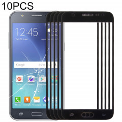Pour Samsung Galaxy J7 / J700 10pcs Lentille en verre extérieure de l'écran avant (Noir)