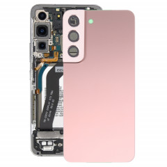 Coque arrière de batterie pour Samsung Galaxy S22 5G SM-S901B avec cache d'objectif d'appareil photo (rose)