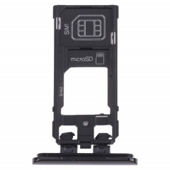 Plateau de carte SIM + plateau de carte SIM / plateau de carte micro SD pour Sony Xperia 5 (noir)