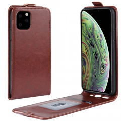 Étui de protection en cuir à rabat vertical Crazy Horse pour iPhone 11 Pro (Marron)