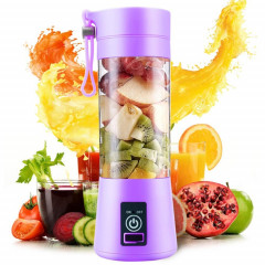Bouteille de mélangeur de tasse de fabricant de jus d'orange d'agrumes de légume automatique électrique rechargeable par USB (380ML) (6 lames violet)
