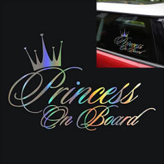 Autocollant réfléchissant de voiture de vinyle de laser de motif de bébé de princesse Princesse, taille: 16.5x10.9cm (Laser)