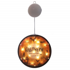 2 PCS Halloween Star String Light Show Fenêtre Horreur Décoration LED Lampe suspendue à piles (chauve-souris)