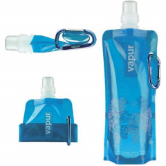 Sac à eau en silicone pliable ultra-léger portable 0.5L Fournitures de sports de plein air Randonnée Camping Flacon souple Sac étanche (Bleu)