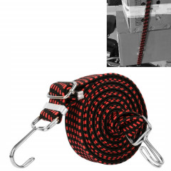 Corde de liaison de vélo 3 pièces élargissant et épaississant la corde d'étagère de corde élastique élastique polyvalente pour bagages, longueur: 2 m (rouge)