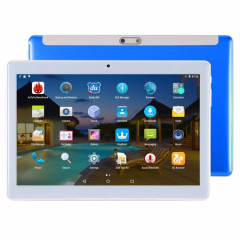 Tablette téléphonique 4G, 10,1 pouces 2.5D, 2 Go + 32 Go, Android 7.0 MTK6737 Quad Core 1,3 GHz, double carte SIM, GPS, OTG, avec étui en cuir (bleu)