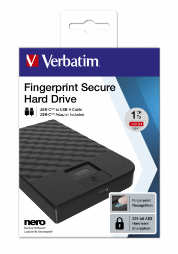 Verbatim Fingerprint Secure 1TB USB 3.1 Gen 1 USB-C 2,5 463808-00