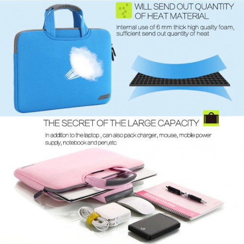 Sac à main portatif portatif portable à 15,4 pouces pour MacBook Air / Pro, Lenovo et autres ordinateurs portables, taille: 38x27,5x3,5 cm (rose) SS513F-06