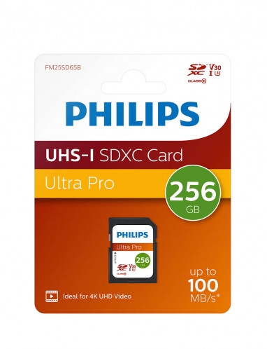 Philips SDXC Card 256GB Class 10 UHS-I U3 V30 A1 512409-03