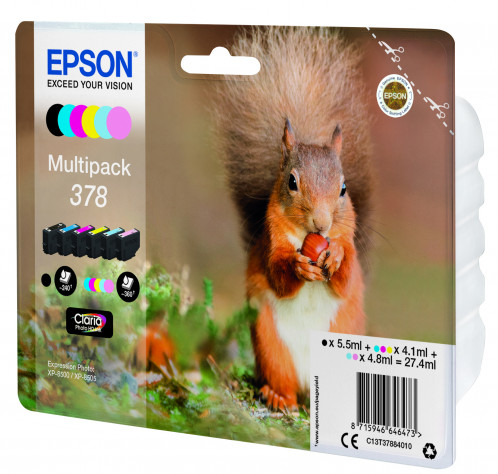 Epson Multipack Claria Photo HD T 378 (6 couleurs) T 3788 322863-04