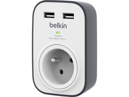 BELKIN SurgeCube Prise parafoudre 2 x USB 2.0 2.4 A ACDBLK0011-01