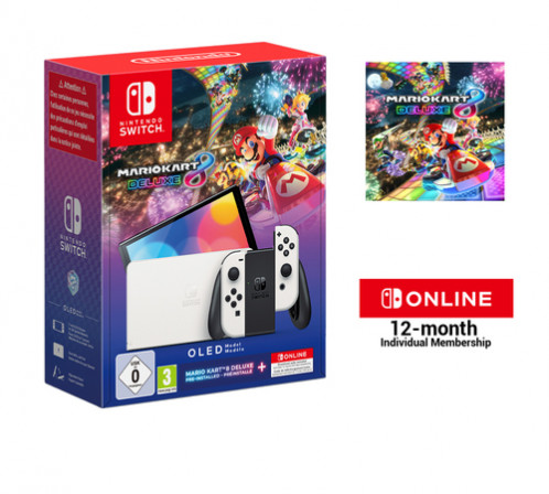 Nintendo Switch OLED blanc inkl Mario Kart 8 Deluxe 125577-012