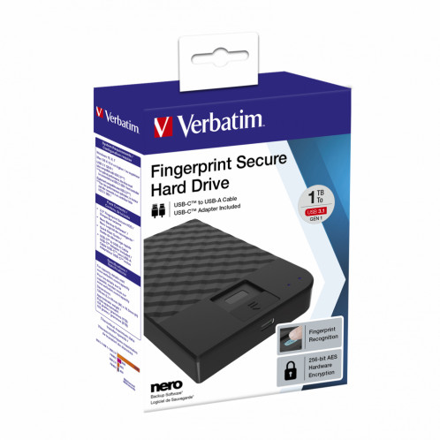 Verbatim Fingerprint Secure 1TB USB 3.1 Gen 1 USB-C 2,5 463808-00