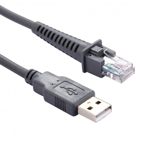 2 m USB Un câble mâle vers RJ45 Scanner Serial Data pour Symbol LS2208 / 2208AP / LS4278 (Gris) S2021H8-00
