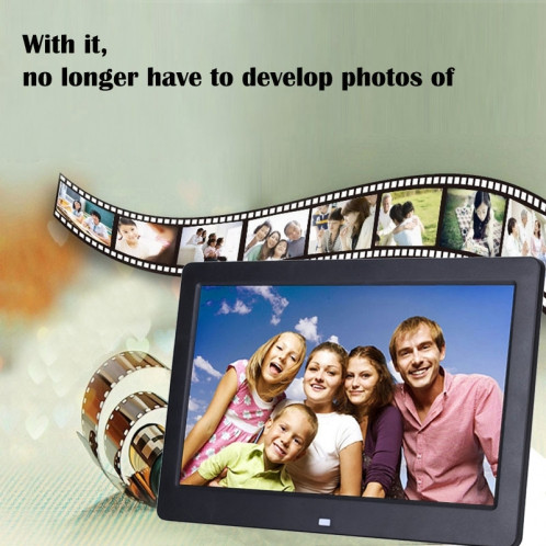 Cadre photo numérique numérique 13 pouces avec support et télécommande, Allwinner F16, Support SD / MS / MMC Card et USB (Blanc) SC697W8-08