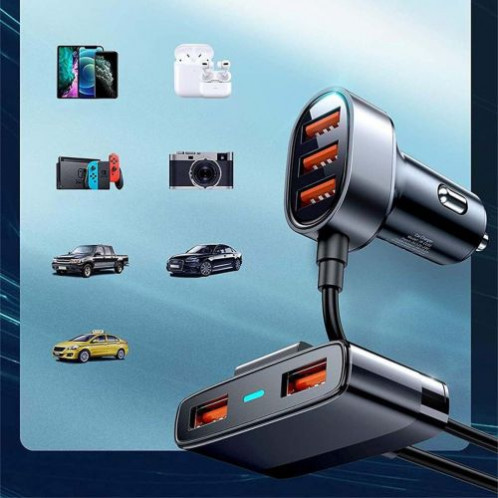 Joyroom Car Charger 5-in-1, U+U+U+U+U 31W, Black (JR-CL03) DO475283-013