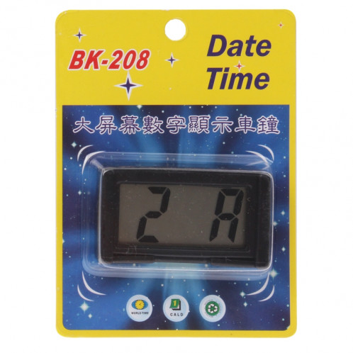 LCD Horloge numérique de voiture électronique Accessoire intérieur de voiture Date Affichage de l'heure du calendrier SL0017-06