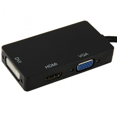 Mini DisplayPort Male to HDMI + VGA + DVI Adaptateur femelle Câble convertisseur pour Mac Book Pro Air, Longueur de câble: 17cm (Noir) SM620B-06