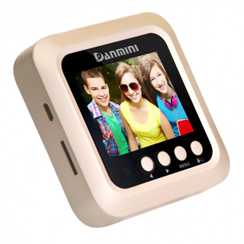 Danmini W5 2,4 pouces écran 2.0MP caméra de sécurité Pas de sonnette de spectateur de trou de peephole, Carte de soutien TF / Vision nocturne / Enregistrement vidéo (Or) SH255J997-016