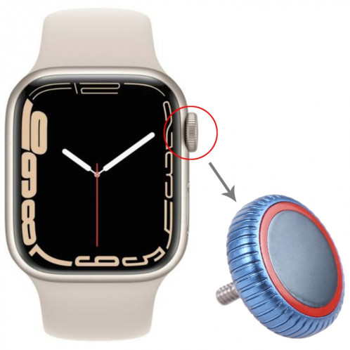 Remplacement de l'écrou de la couronne de montre pour Apple Watch Series 7 (LTE) (bleu) SH527L1254-05