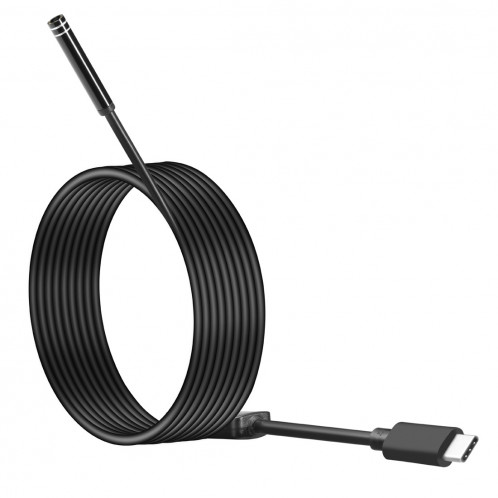 Caméra d'inspection à tube de serpent étanche IP67 à endoscope USB-C / Type-C avec 8 LED et adaptateur USB, longueur: 3 m, diamètre de la lentille: 7 mm SH08461114-010