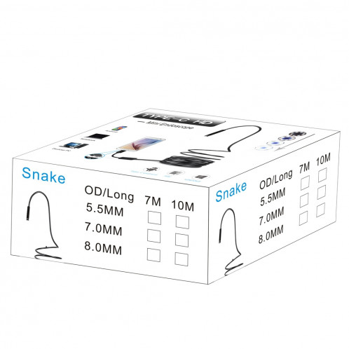 Caméra d'inspection à tube de serpent étanche IP67 à endoscope USB-C / Type-C avec 8 LED et adaptateur USB, longueur: 3 m, diamètre de la lentille: 7 mm SH08461114-010