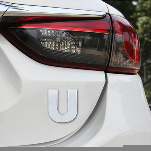 Décalque d'autocollant autocollant de la lettre U anglais emblème 3D de véhicule automobile emblème, taille: 4.5 * 4.5 * 0.5cm SH271W697-05