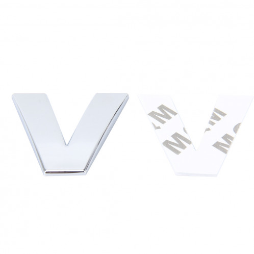 Autocollant autocollant autocollant 3D anglais lettre V emblème de véhicule de voiture, taille: 4.5 * 4.5 * 0.5cm SH271X1091-05