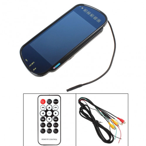 Moniteur de rétroviseur de voiture LCD TFT PZ-710 7,0 pouces avec télécommande, lecteur Bluetooth / MP5 de soutien SH3861667-08
