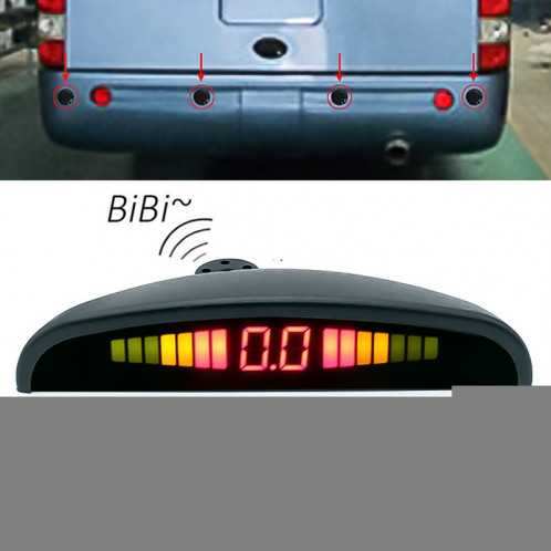 Enregistreur de voiture de miroir de vue arrière d'affichage de forme de croissant de Digital LED pour le camion avec 4 radar arrière SH5164796-011