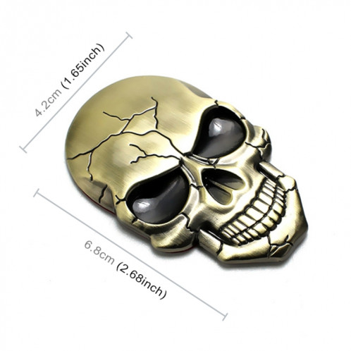 Autocollant de voiture en métal de crâne de diable en trois dimensions (bronze) SH02GT1-06