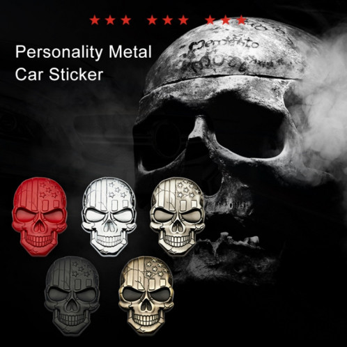 Autocollant de voitures en métal de crâne de diable en trois dimensions (métal de pistolet) SH03GM1208-07