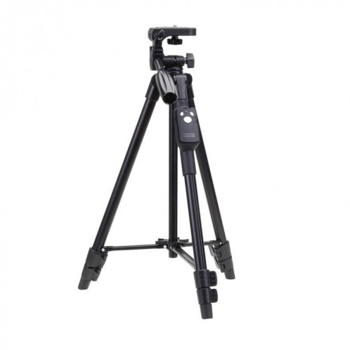 Support de trépied en aluminium en alliage de magnésium YUNTENG VCT-5208RM avec télécommande Bluetooth et pince de tête et de téléphone pour appareil photo reflex et téléphones intelligents, hauteur maxi: 125cm SH0769391-010