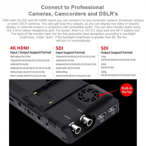 FEELWORLD LUT6S 1920x1080 2600 nits 6 pouces écran IPS HDMI 4K écran tactile SDI HDI caméra moniteur de terrain SF1131768-025