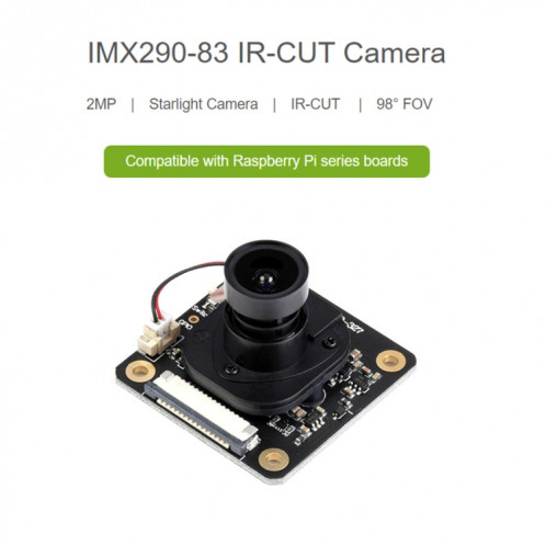 Module de caméra IR-CUT Waveshare IMX290-83, capteur de caméra Starlight, mise au point fixe, 2MP SW02871123-04