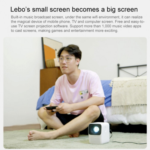 Xiaomi Wanbo T2 Max Smart Smart Projecteur 1920x1080P Mini Projecteur latéral portable à LED, prise EU SH013574-015