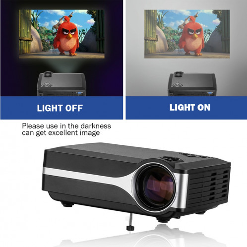 Wejoy L1 80 Lumens 4 pouces LCD Technologie HD 800 * 480 pixels Projecteur, VGA, HDMI (Noir) SH422B1361-011