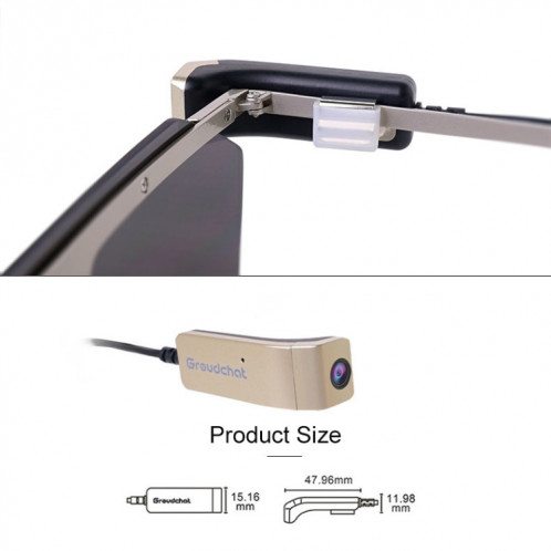 Groudchat jp1dv1 1080p HD Caméra intelligent Téléphone mobile USB Caméra en direct pour les cuisses de lunettes, l'absorption de son intégré et le microphone réducteur de bruit (or noir) SH380D832-08