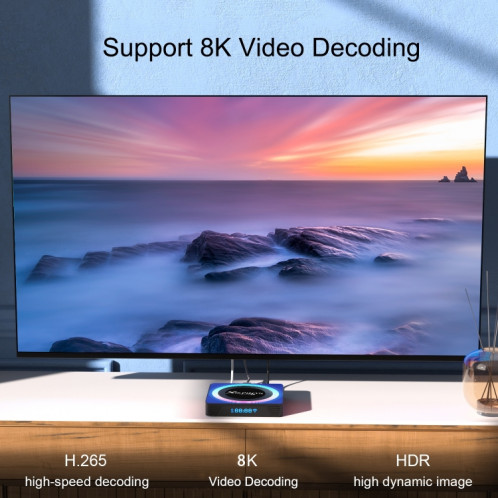 Acrylique X88 Pro 13 8K Ultra HD Android 13.0 Smart TV Box avec télécommande, RK3528 Quad-Core, 4 Go + 128 Go (prise UE) SH26EU739-09
