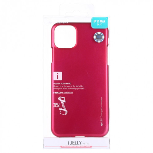 MERCURY GOOSPERY Coque TPU antichoc et anti-rayures i-JELLY pour iPhone 11 Pro Max (Rose Rouge) SG802C1585-04