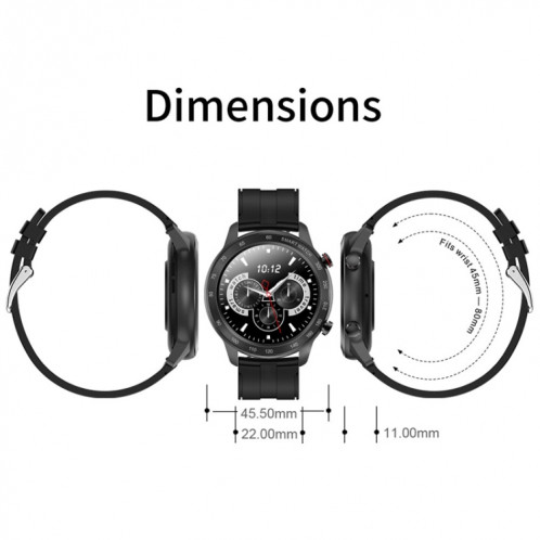 MX5 1.3 pouces IPS Screen IP68 Water Smart Watch, Support Bluetooth Call / Surveillance de la fréquence cardiaque / Surveillance du sommeil, Style: Bracelet en cuir (Noir) SH401A1862-09