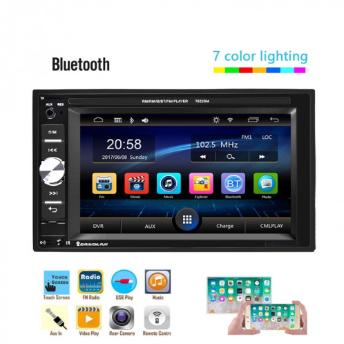 A2115 6.2 pouces voiture Dual Din HD MP5 Player Prise en charge Bluetooth / FM / carte de téléphone / carte TF avec télécommande SH60501128-07