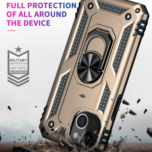 Étui de protection TPU + TPU + PC avec porte tournant à 360 degrés pour iPhone 13 (or) SH802C1796-07