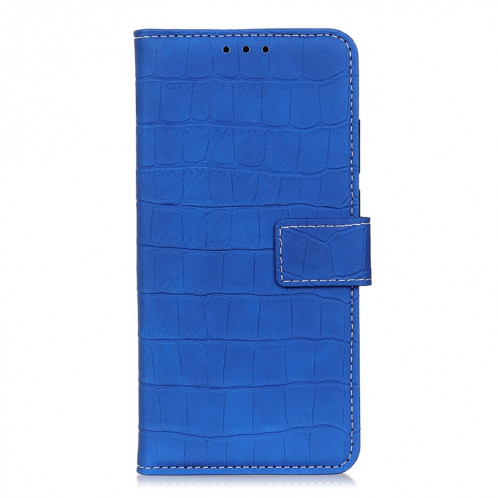 Texture de crocodile Table à bascule horizontale avec porte-cartes et portefeuille pour iPhone 13 (bleu) SH602C1242-07