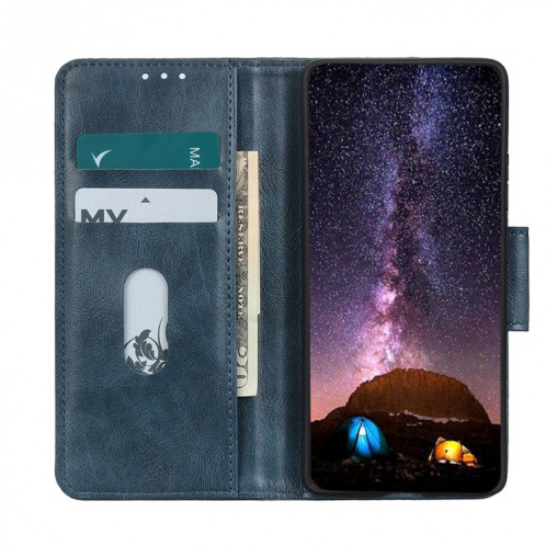 Mirren Crazy Horse Texture Horizontale Flip Cuir Coffret avec porte-cartes et portefeuille pour iPhone 13 PRO (Bleu) SH203B1426-07