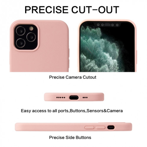 Étui de protection des chocs en silicone liquide de couleur solide pour iPhone 13 Pro (rouge corail) SH603I1973-07
