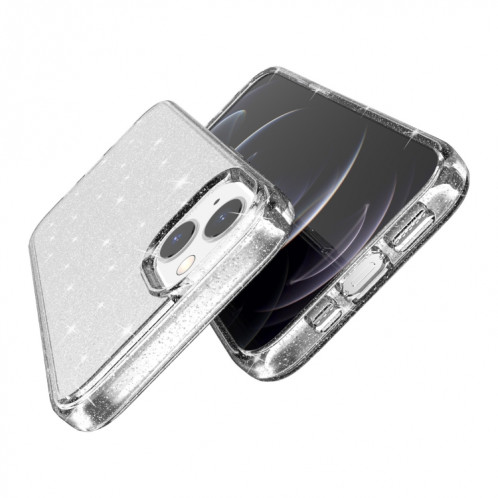 Étui de protection en poudre de paillettes de style antichoc pour iPhone 13 (blanc) SH902D1530-07