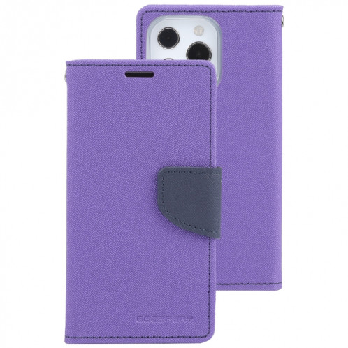 HOBOSPERY FANCY Diary Motif Cross Horizontal Flip Cuir Toot avec porte-carte et portefeuille pour iPhone 13 Pro (violet) SG203G393-07