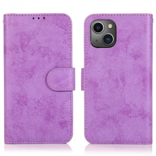Rétro 2 en 1 étui en cuir horizontal horizontal détachable avec machines à sous cartes et portefeuille pour iPhone 13 Pro (violet) SH803C1467-08