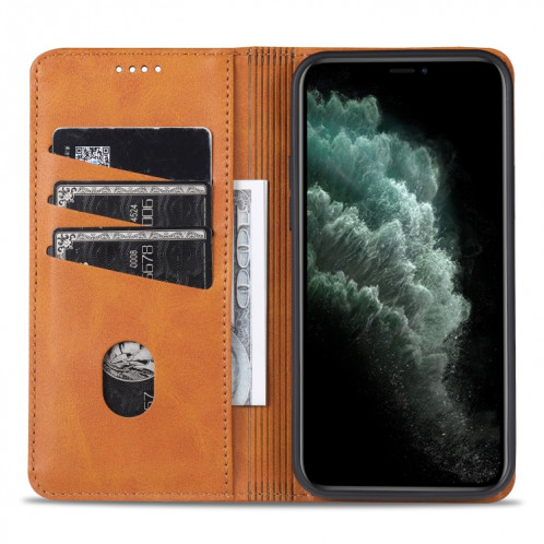 AZNS Magnetic Calf Texture Horizontal Flip Cuir Toot avec Slots et portefeuille et portefeuille pour iPhone 13 (brun clair) SA102B1882-07